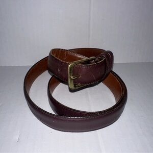 Men's Brown Leather Coach Belt size  38 Brass Buckle 1" Wide 5700 USA Vintage